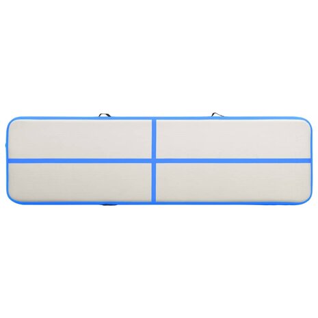 Gymnastiekmat met pomp opblaasbaar 800x100x20 cm PVC blauw