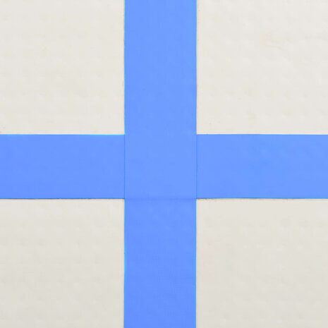 Gymnastiekmat met pomp opblaasbaar 800x100x20 cm PVC blauw