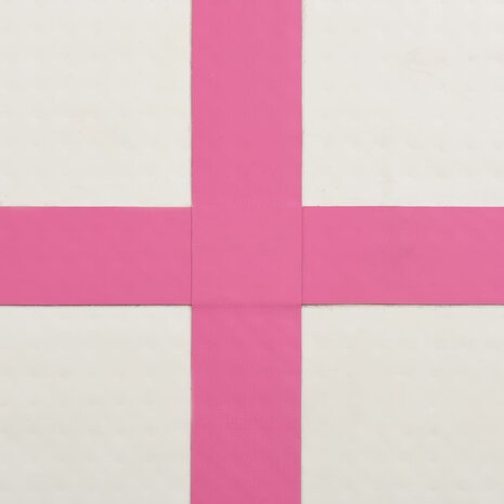 Gymnastiekmat met pomp opblaasbaar 200x200x10 cm PVC roze