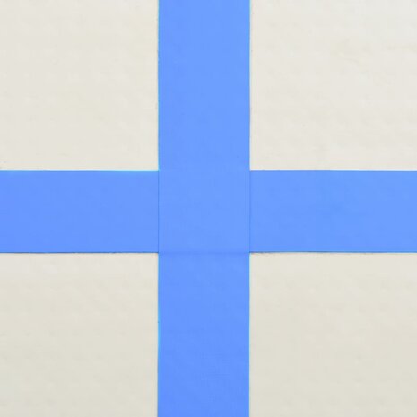 Gymnastiekmat met pomp opblaasbaar 200x200x20 cm PVC blauw