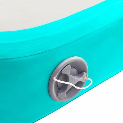 Gymnastiekmat met pomp opblaasbaar 200x200x20 cm PVC groen