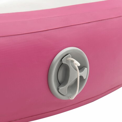 Gymnastiekmat met pomp opblaasbaar 100x100x10 cm PVC roze