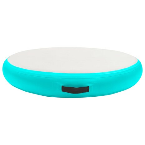 Gymnastiekmat met pomp opblaasbaar 100x100x20 cm PVC groen