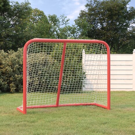 Hockeydoel 183x71x122 cm polyester rood en wit