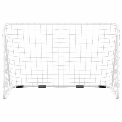 Voetbaldoel met net 180x90x120 cm staal wit