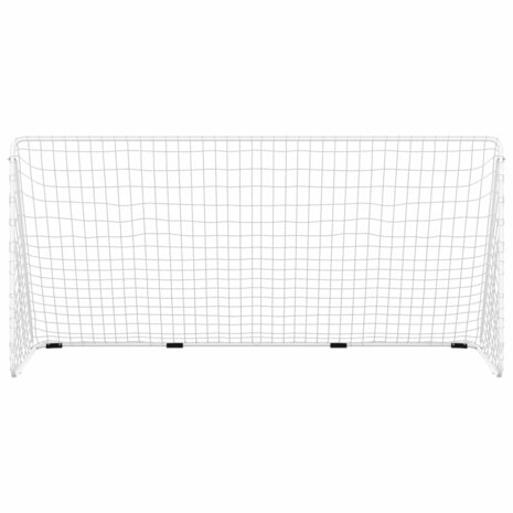 Voetbaldoel met net 366x122x182 cm staal wit