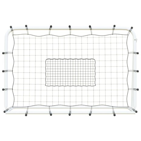 Voetbalrebounder 184x61x123 cm staal en PE wit en zwart