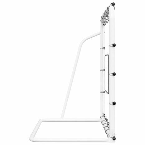 Voetbalrebounder 184x61x123 cm staal en PE wit en zwart