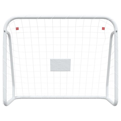 Voetbaldoel met net 125x96x60 cm staal en polyester wit