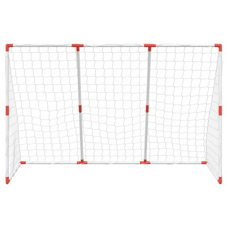 Kindervoetbaldoel met ballen 2-in-1 184x64x124 cm wit