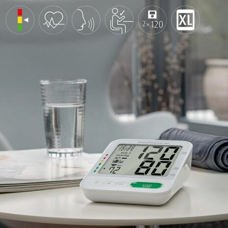 Bloeddrukmeter met spraakfunctie BU 586 voice bovenarm wit