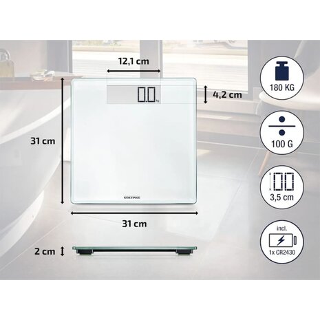 Personenweegschaal Style Sense Comfort 100 180 kg wit 63853