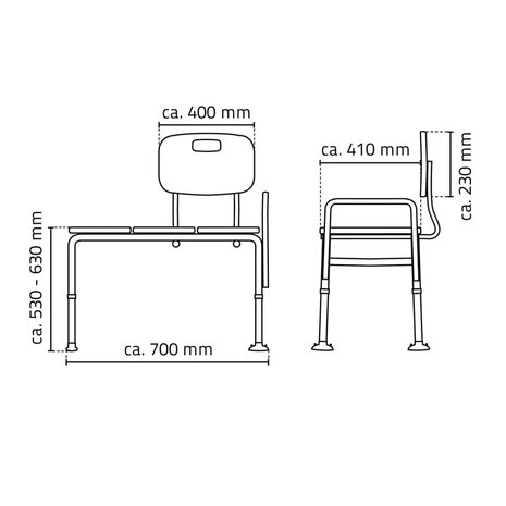Badkamer transferbank 150 kg wit A0120101
