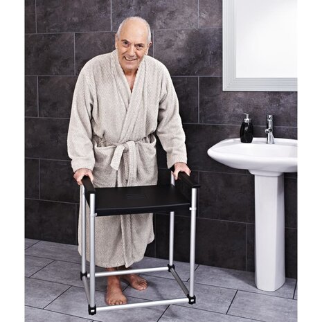 Badkamerkruk Zac XXL PU aluminium zwart