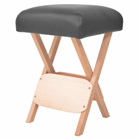 Massagekruk met 12 cm dikke zitting 2 bolsters inklapbaar zwart