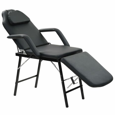 Behandelingsstoel voor gezicht 185x78x76 cm kunstleer zwart