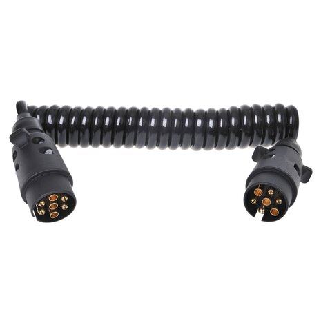 Spiraalkabel met 2x7-pins stekker 3 m