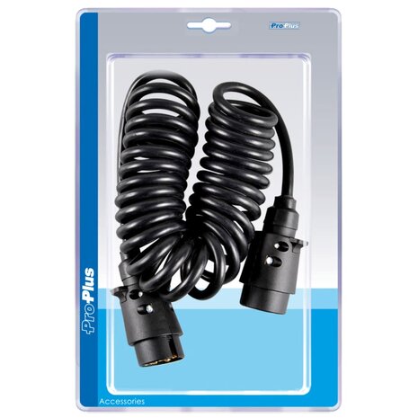 Spiraalkabel met 2x7-pins stekker 3 m