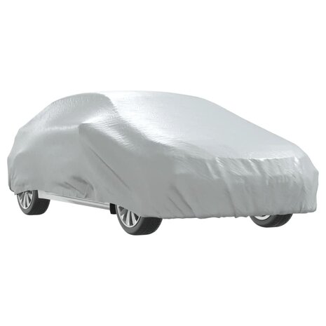 Autohoes voor sedan met gespriemen L volledig zilverkleurig