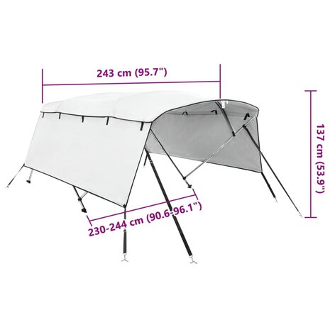 Biminitop 4 bogen met zijwanden 243x(230-244)x137 cm