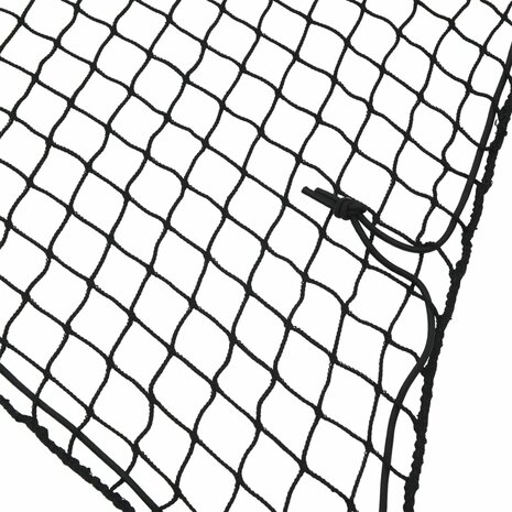 Aanhangwagennet elastisch touw 3,5x3 m polypropeen zwart