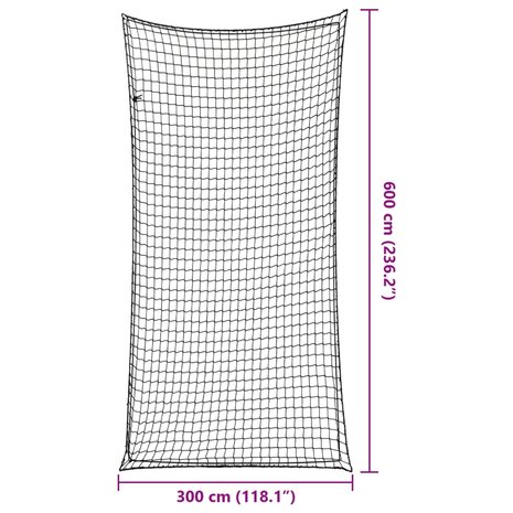 Aanhangwagennet elastisch touw 6x3 m polypropeen zwart