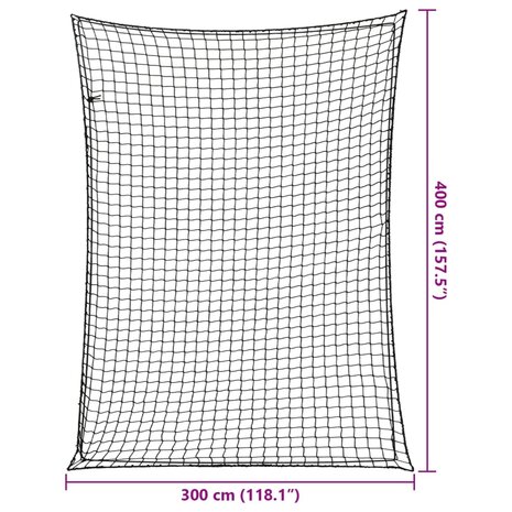 Aanhangwagennet elastisch touw 4x3 m polypropeen zwart