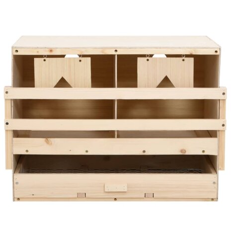 Kippenlegkast 2 compartimenten 63x40x45 cm massief grenenhout