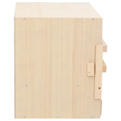 Kippenlegkast 2 compartimenten 63x40x45 cm massief grenenhout