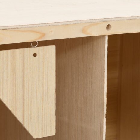 Kippenlegkast 2 compartimenten 63x40x45 cm massief grenenhout