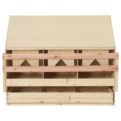 Kippenlegkast 3 compartimenten 72x33x54 cm massief grenenhout