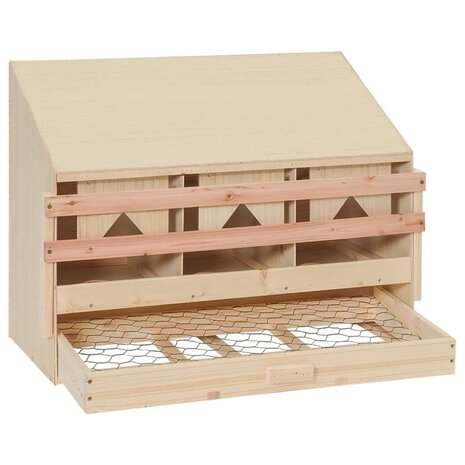 Kippenlegkast 3 compartimenten 72x33x54 cm massief grenenhout