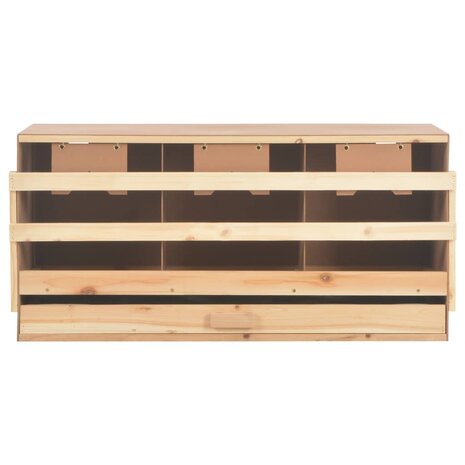 Kippenlegkast 3 compartimenten 96x40x45 cm massief grenenhout
