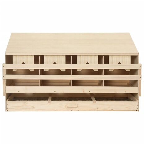 Kippenlegkast 4 compartimenten 106x40x59 cm massief grenenhout