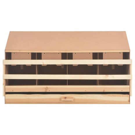 Kippenlegkast 4 compartimenten 106x40x59 cm massief grenenhout
