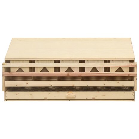 Kippenlegkast 5 compartimenten 117x33x54 cm massief grenenhout
