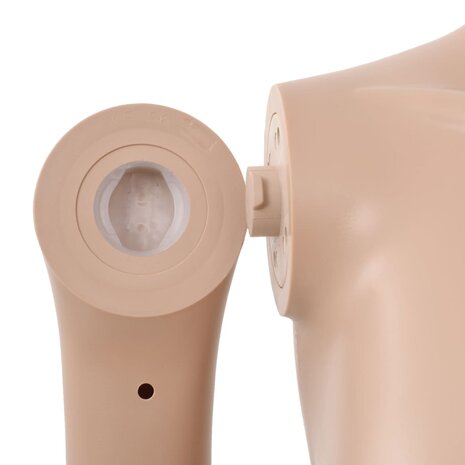 Etalagepop sexy vrouw met glazen voet 180 cm beige