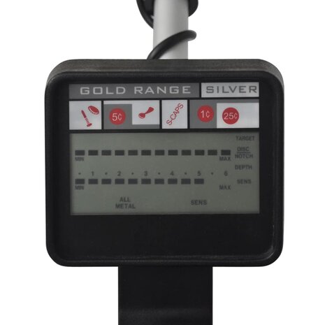 Metaaldetector met LCD-scherm zoekschijf 20cm zoekdiepte 300cm