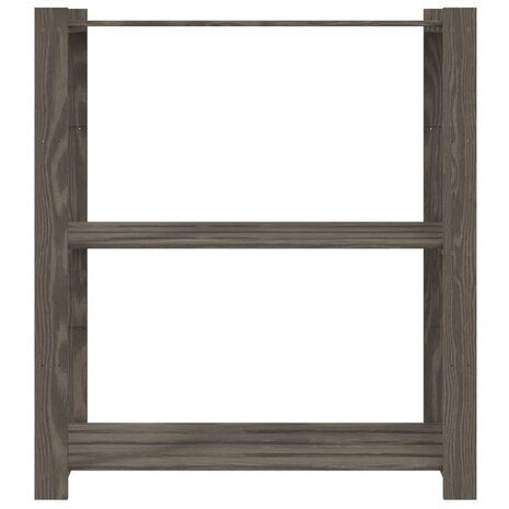 Opbergrek 3-laags 80x38x90 cm massief grenenhout grijs