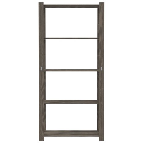Opbergrek 5-laags 80x38x170 cm massief grenenhout grijs