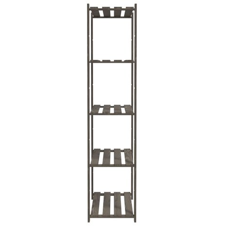 Opbergrek 5-laags 80x38x170 cm massief grenenhout grijs