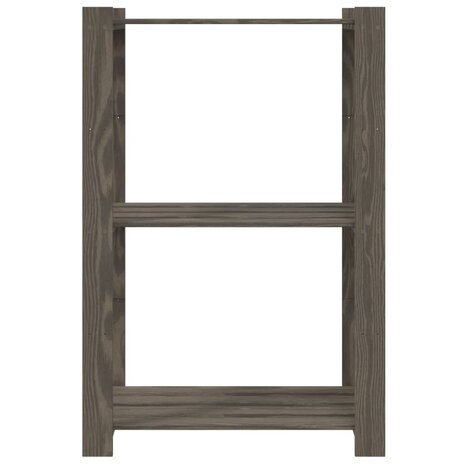 Opbergrek 3-laags 60x38x90 cm massief grenenhout grijs