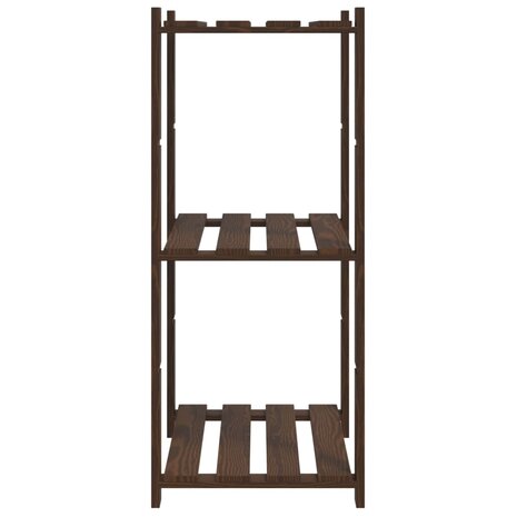 Opbergrek 3-laags 60x38x90 cm massief grenenhout bruin