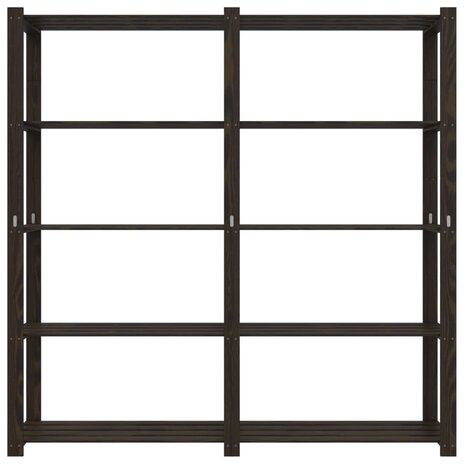 Opbergrek 5-laags 170x38x170 cm massief grenenhout zwart