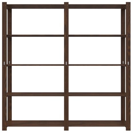 Opbergrek 5-laags 170x38x170 cm massief grenenhout bruin