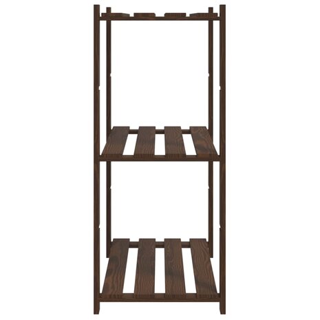 Opbergrek 3-laags 80x38x90 cm massief grenenhout bruin