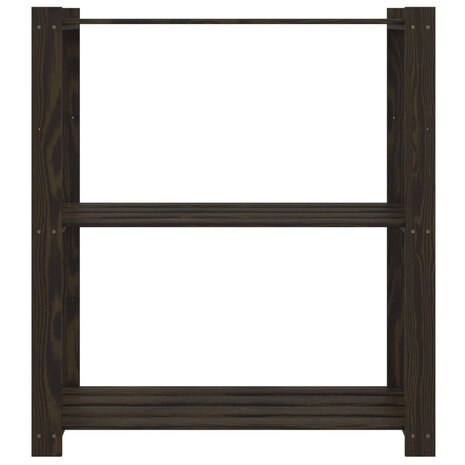 Opbergrek 3-laags 80x38x90 cm massief grenenhout zwart