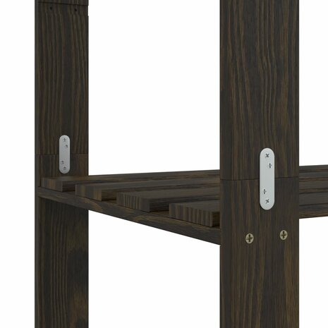Opbergrek 3-laags 80x38x90 cm massief grenenhout zwart