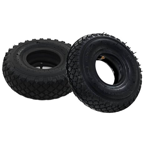 Banden/binnenbanden voor steekwagens 3,00-4 260x85 rubber 2 st