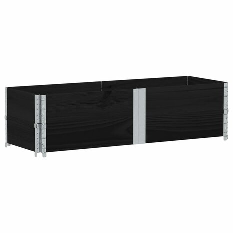 Palletopzetranden 2 st 150x50 cm massief grenenhout zwart